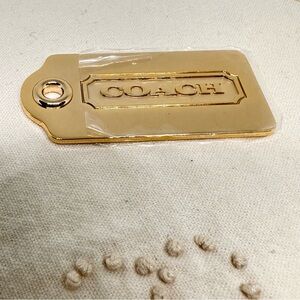 Coach Shiny Metal Gold Color Tag - New